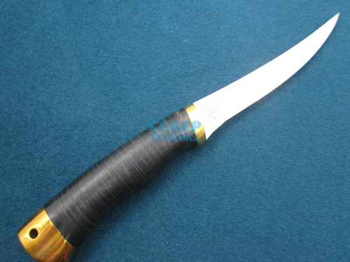 Нож "Fish-ka" кожа-латунь, 110х18М-ШД /Златоуст фото 2