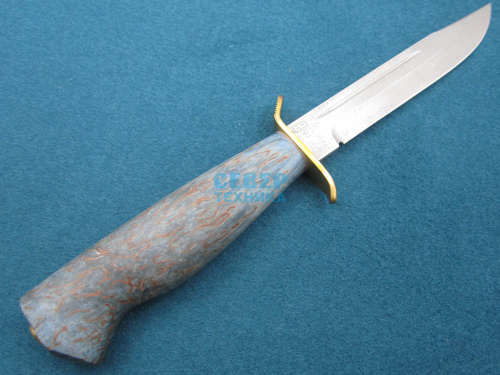 Нож "Штрафбат" карельская береза стаб.-латунь, ZDI-1016 /Златоуст фото 2