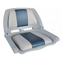 Сиденье пластм. складное с подложкой Molded Fold-Down Boat Seat, серо-голубое