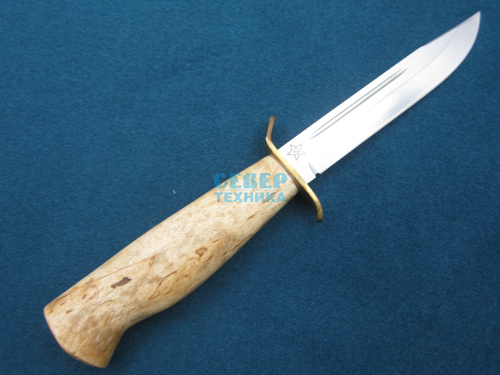 Нож "Штрафбат" карельская береза-латунь, D2 /Златоуст фото 2